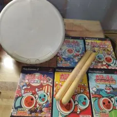 タタコン＋PS2ソフト 太鼓の達人5本セット　PS2