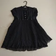 ワンピース　130cm　黒　水玉