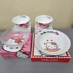 未使用　非売品　ローソン　ハローキティ　茶碗×2　プレート　ガラスボウル