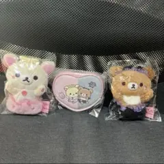 コリラックマandチャイロイコグマストア限定 ぶらさげぬいぐるみ ハート型ポーチ