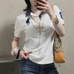 希少　polo ラルフローレン ポロシャツ ビックポニー　 y2k グランジ