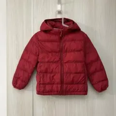 ユニクロ　赤フード付き中綿コート 110