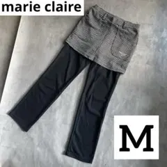 マリクレール ゴルフウェア レギンス スカート M 千鳥柄 白 黒 ストレッチ