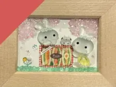 シマエナガとうさぎさんのタノシイお花見　。シーグラスアート シマエナガの小さな街 1 。シーグラスアート - メルカリ