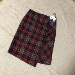 FENNEL 赤・黒・黄色 チェック タイトスカート 9号