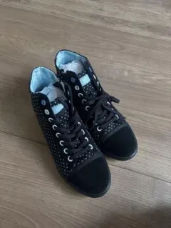 Hawkins Sport スタッズ付きハイカットスニーカー ブラックドット