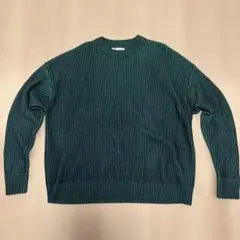 ZARA ダークグリーン ストライプ ニットセーター