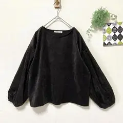 【ショコラフィーネローブ】 コーデュロイタックブラウス ボリュームスリーブ