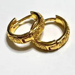 新品　フープピアス　フラワーモチーフ ゴールド　ハワイアンジュエリー　花柄