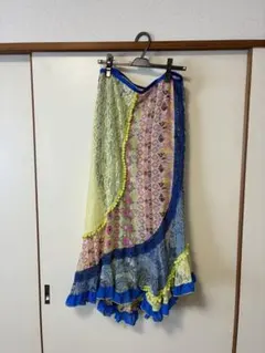 フラメンコ ショート丈 練習ファルダ ドラマチック花柄 2段ボランテ