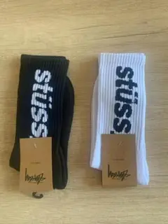 stüssy リブソックス 2足セット ブラック ホワイト