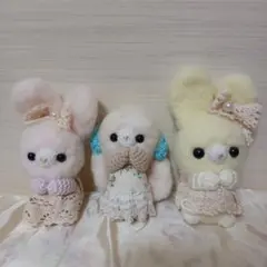 ミニミニクマ&ウサギちゃん ホワイト系3匹セット - メルカリ