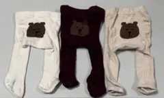GAP ベビータイツ 3色セット クマ刺繍 0-12M