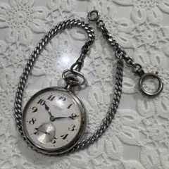 希少】CYMA シーマ 懐中時計 スモセコ 青針 シルバー 稼働 ビンテージ