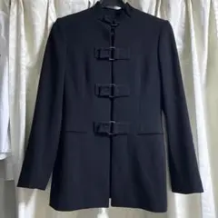 未使用】ジョルジオアルマーニ ノーカラージップジャケット ブラック