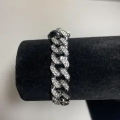 ✨存在感抜群✨マイアミキューバン ジルコニア シルバーブレスレット