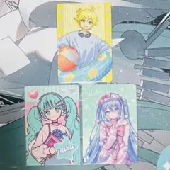 新品未使用★39culture ウエハース 初音ミク2種＆鏡音レン1種セット