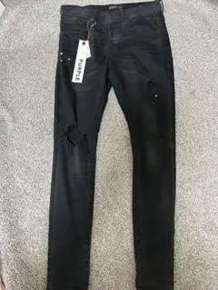 PURPLE BRAND ブラック ダメージデニム W29 タグ付き - メルカリ
