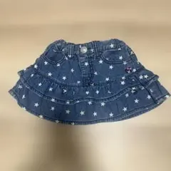 DOUBLE.B 星柄デニムフリルスカート 100