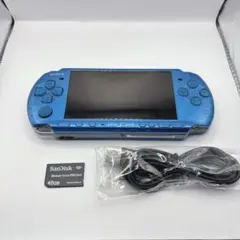 PSP3000 ブルー 本体 ACアダプター メモリースティック バッテリー有