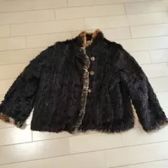 ファー付きダークブラウンジャケット