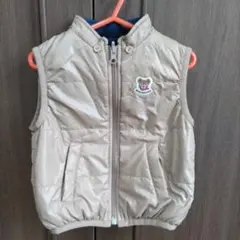 ミキハウス ベスト リバーシブル ベージュ ネイビー 90