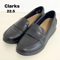 極美品⭐︎クラークス 厚底ローファー レザー 軽量 ブラック 22.5
