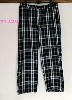 サイズ: XXL 黒と白のチェックパンツ