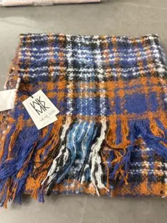 【新品未使用品】MK ミシェルクラン　チェック　マフラー　ブルー　オレンジ