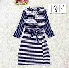【極美品✨】ダイアンフォンファステンバーグ　ラップワンピース　ボーダー　2