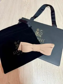 【美品】ALEXANDRE DE PARIS ベージュリボンヘアアクセサリー