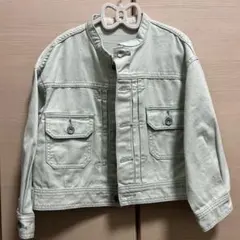 GU120 薄いグリーン デニムジャケット