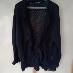 ピンクハウス　ブラック レース編み カーディガン