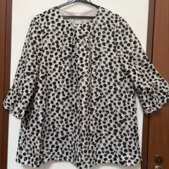 極美品】レリアン 高級花柄チュニックブラウス 11号 L 日本製 洗える 