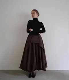 Acka. 新品 balloon satin skirt ブラウン