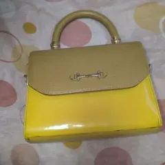 イエロー ベージュ ハンドバッグ