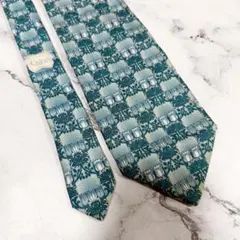 クロエ Chloe ネクタイ ライトブルー 水色 総柄 シルク ネクタイ