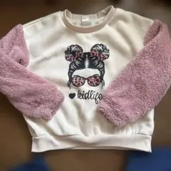 袖ボア　裏起毛トレーナー　6Y ハートトレーナー　7Y