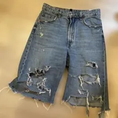 a*o様 H&M ダメージ加工　ジーンズ　デニム　ハーフパンツ　ショートパンツ