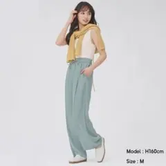 GU ドローストリングイージーワイドパンツ　M レディース