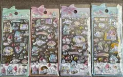 サンリオ マーメイドシール、硬いレジンシール4枚セット