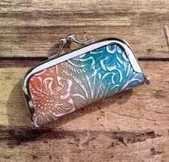 レザークラフトハンドメイド花柄印鑑ケース