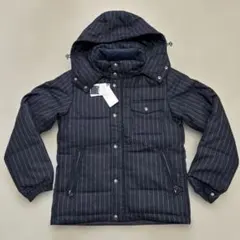 UNITED ARROWS GLR ウールストライプダウンジャケット ネイビー