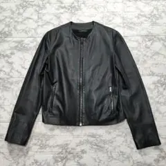 【美品】JOSEPH ラムレザー ライダースジャケット ナッパレザー ネイビー