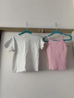 ZARA リブキャミソール　ピンク　白Tシャツ2-3years 98センチのサムネイル