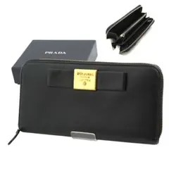 ✨Sランク・箱保証書付き✨ PRADA 長財布 サフィアーノレザー リボン