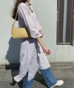 ストライプ　シャツ　ワンピース
