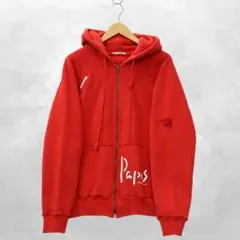 【良品】PAPAS/パパス　ジップアップ パーカー　ロゴ　XL相当　スウェット 良品】PAPAS/パパス ジップアップ パーカー ロゴ XL相当 スウェット