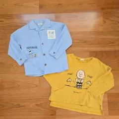 スヌーピーとチャーリー・ブラウンの長袖2点セット