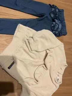BREEZEセーターpetit main デニムパンツセット 100